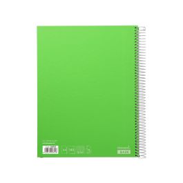 Cuaderno Espiral Liderpapel A4 Micro Jolly Tapa Forrada 140H 75 gr Cuadro 5 mm 5 Bandas 4 Taladros Color Verde