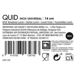 Set 12 Tenedores Lunch Acero Inox Inox Universal Quid 14 cm- 1 mm