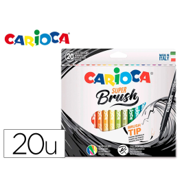 Carioca Rotulador Punta Pincel Lavable Caja 20 Unidades Colores Surtidos Precio: 9.68999944. SKU: B193MGJ836