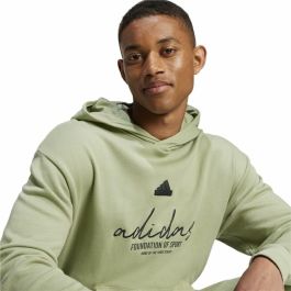 Sudadera con Capucha Hombre Adidas Brand Love French Terry Hoodie Verde Verde Claro