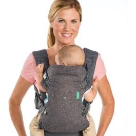 Infantino Portabebés Flip Ergo 4 en 1 Ergonómico Ajustable desde el nacimiento con reposacabezas y soporte de cuello lavable