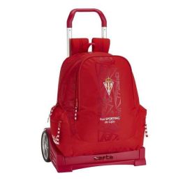 Mochila Escolar con Ruedas Evolution Real Sporting de Gijón Rojo