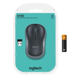 Logitech M185 Ratón Inalámbrico RF Plug & Play con Nano Receptor USB, Diseño Ergonómico, Batería hasta 1 Año, Gris Logitech M185 Ratón Inalámbrico RF Plug & Play con Nano Receptor USB, Diseño Ergonómico, Batería hasta 1 Año, Gris