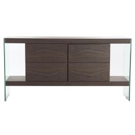 Aparador DKD Home Decor Cristal Marrón Transparente Nogal 160 x 45 x 80 cm Madera MDF