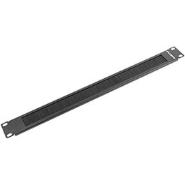 Lanberg AK-1101-B Panel pasacables con cepillo 1U Negro 19 Pulgadas