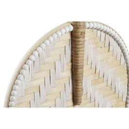 DKD Home Decor Set de 2 Decoraciones de Pared Urban en Forma de Abanico de Bambú Marrón y Blanco, 55 x 27 cm