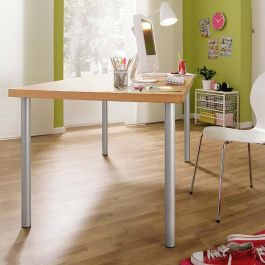 Rei Pata regulable cilíndrica de acero mod.406g, altura 71cm, acabado aluminio, para muebles bajos