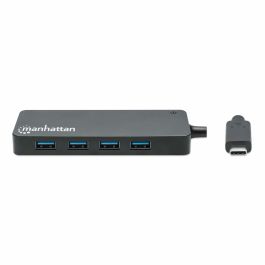 MANHATTAN 168410 Hub USB-C a 7 Puertos USB 3.2 Gen 1 Tipo-A 5Gbit/s Negro para PC Mac Windows Linux ChromeOS