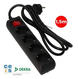 Edm Base Múltiple 4 Tomas 2p+t con Interruptor Luminoso, Cable 1,5m h05vv-f 3g1,5 mm², Negra, 16A 250V~ Precio: 4.79000038. SKU: S7915752