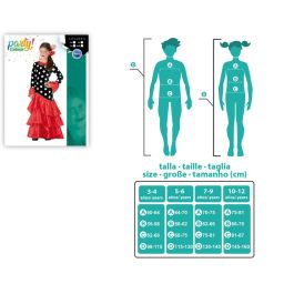 Disfraz Flamenca Sevillana Niña Infantil Rojo Negro 10-12 Años