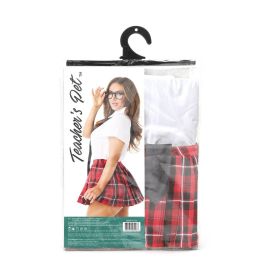 Disfraz Erótico Teacher’s Pet School Girl Rojo Talla única Disfraz Erótico Teacher’s Pet School Girl Rojo Talla única