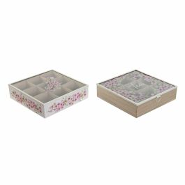 Caja Infusiones Romantico DKD Home Decor Rosa Blanco 24 x 6.5 x 24 cm (2 Unidades) Precio: 21.6900002. SKU: B16787G7WL