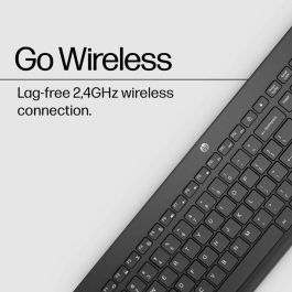 HP 230 Teclado Inalámbrico Negro, Diseño Chiclet Cómodo y Silencioso, Conexión 2.4GHz, Batería Larga Duración - NOR