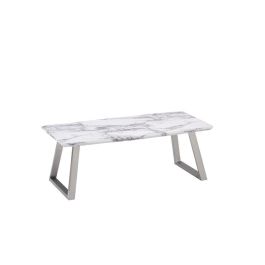 DKD Home Decor Mesa Centro Moderno Blanco Plateado Mdf Acero 120x60x44 cm Precio: 143.68999986. SKU: S3033542