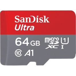 Sandisk Ultra MicroXC + Tarjeta de Memoria microSDHC de 64GB, Clase 10, UHS-I, 100 MB/s, Gris/Rojo Precio: 38.50000022. SKU: B1GTCB2PKS