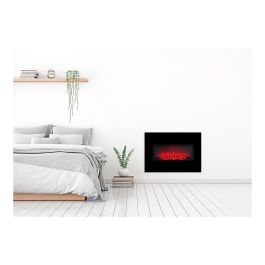 Classic Fire Estufa Chimenea LED Memphis 1800W con Mando a Distancia y Efecto Llama Regulable, Cuerpo Metálico Negro