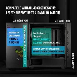 Bitfenix BIT1701161916076 Caja de PC sin fuente de alimentación Tracery ARGB Negro Torre media Formato E-ATX