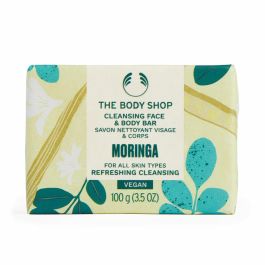 The Body Shop Jabón Moringa Limpiador Facial y Corporal 100 gr - Suavidad, Frescura, Vegano, 90% Natural