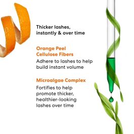 bareMinerals MAXIMIST Máscara de Pestañas Voluminizadora Phyto-Fiber Vegana con Cepillo Fibras Naranja Recicladas y Microalgas 9 ml