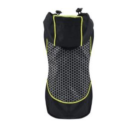 Nayeco Impermeable Reflectante Negro 80 cm para Perro. Diseño Panal con Cordones, Ojal Correa y Elástico Cola. Alta Visibilidad y Seguridad