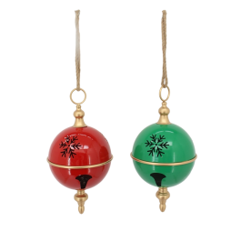 DKD Home Decor Decoración Colgante Navidad Tradicional de Metal, 24.5 x 50 x 24.5 cm, Colores Rojo, Verde y Dorado (2 Unidades) Precio: 45.50000026. SKU: B1HTVMSNLQ