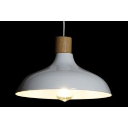DKD Home Decor Lámpara de Techo Urban Blanco Marron Metal Pino 35.5 x 21 x 35.5 cm
