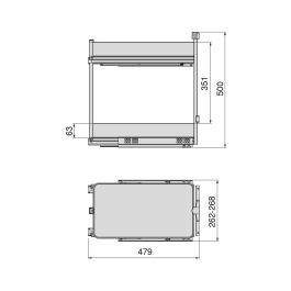 Emuca Carro extraíble Harmony con cierre suave, Módulo ancho 300mm alto 700mm, Acero y Madera, Gris antracita