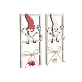 Decoracion Colgante Navidad Tradicional DKD Home Decor Blanco Rojo 1 x 22 x 7 cm (12 Unidades)