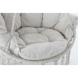DKD Home Decor Silla Colgante para Terraza y Jardín Beige Algodón y Poliéster 100 x 80 x 145 cm