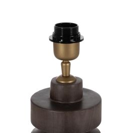 Base Lámpara Mesa Marrón Madera de Mango 12 X 12 X 25 cm