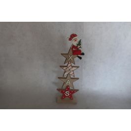 DKD Home Decor Decoración Navidad Tradicional Papanoel Estrellas MDF Rojo Natural 4 x 30.5 x 10 cm (6 Unidades) Precio: 11.07876. SKU: B1A7HSXEHS