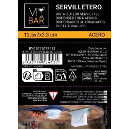 Servilletero Pico Acero 12.5 cm My Bar - Inde (24 Unidades) Servilletero Pico Acero 12.5 cm My Bar - Inde (24 Unidades)
