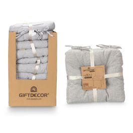 Giftdecor Set 2 Cojines Silla Gris Claro 40x40 cm (Set de 6)