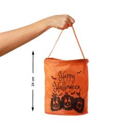 Bolsa Recoge Caramelos Halloween Naranja 24x20 cm Con Texto Happy Halloween Accesorio Precio: 2.1901. SKU: B1GWT2MLGX