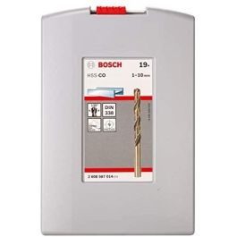 Bosch 2608587014 HSS-Spiralbohrer-Set Cobalt, brocas helicoidales de acero de alta velocidad, 19 piezas
