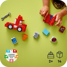 LEGO 10417 Duplo Disney Pixar Cars Mack El Transportista y Rayo McQueen Set de Construcción Parada en Boxes Juguete +2 años