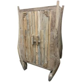 DKD Home Decor Armario de Teca Natural Tallado Item Home 172 x 95 x 58 cm