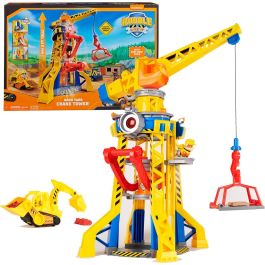 Spin Master 6067494 Equipo Rubble Playset Patio de Trabajo con grúa de 60cm, luces, sonidos y accesorios de construcción