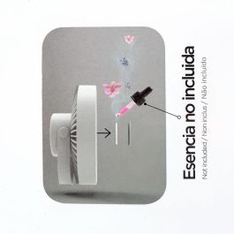 Cristalrecord Ventilador de Mesa Portátil Recargable LED Splash, USB-C Blanco Ø180mm, Luz 5.5W 6500K