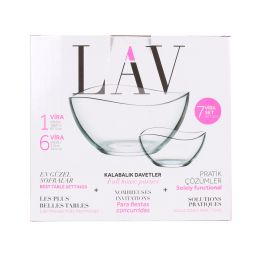 Lav Set 7 Piezas Vira: Ensaladera 21 cm + 6 Bols, 1880 cc y 310 cc (2 Cajas)
