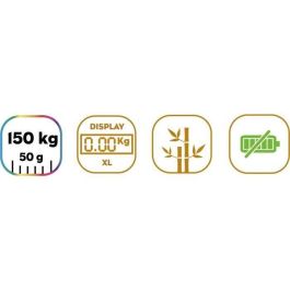 Little Balance LIT3760240788553 Báscula de Baño Automática Kinetic Bambú