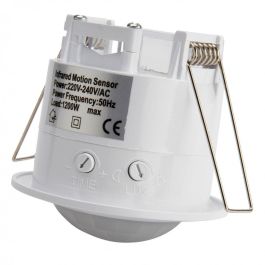 Sensor Movimiento Empotrable 360º Compatible LED, Bajo Consumo e Incandescencia. Detección Infrarrojos 1200W/300W, Alcance 6m. Sensor Movimiento Empotrable 360º Compatible LED, Bajo Consumo e Incandescencia. Detección Infrarrojos 1200W/300W, Alcance 6m.