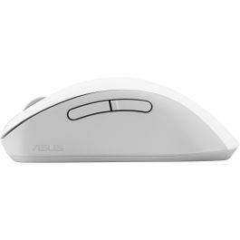ASUS MD102 Ratón Inalámbrico Óptico, RF Wireless + Bluetooth, 1600 DPI, Silencioso, Derecho, Blanco