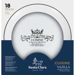 Vajilla Santa Clara Cuisine Porcelana Redonda 18 Piezas (2 Unidades)