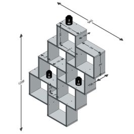 Estante de pared LAURIO 3 - Decoración en roble - L94,5 x H120,8 x P15,7 cm - Hecho en Alemania