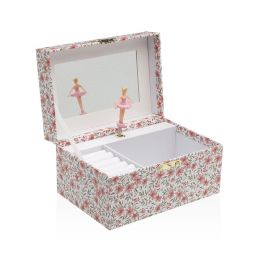 Versa Jowero Roses con Espejo y Bailarina, 12x10x18 cm, Madera MDF (2 Unidades)