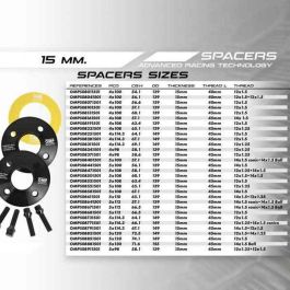 Set de Separadores OMP 5x108 60,1 M12 x 1,5 + M14 x 1,5 15 mm Set de Separadores OMP 5x108 60,1 M12 x 1,5 + M14 x 1,5 15 mm
