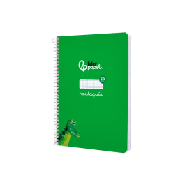 Liderpapel Cuaderno Espiral A5 Tapa Blanda 40 Hojas 75gr Cuadro Pautado 2,5mm Color Verde