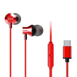 Auriculares Intrauditivos Aiwa ESTM-50USB-C/RD/ con Micrófono/ USB Tipo-C/ Rojos