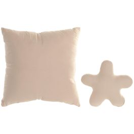 DKD Home Decor Cojin Mediterraneo Crema 50 x 10 x 50 cm Set de 2